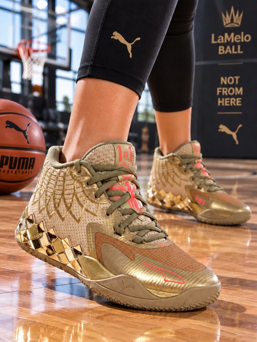 Puma MB.01 Golden Child LaMelo Ball Basketball Shoes US 6.5Y, Women's US 8 Rare